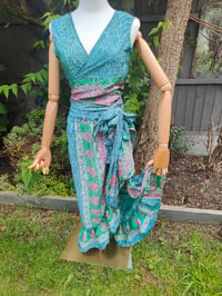 Image 5 of Pasha Co ord set top and frill wrap skirt - Jade green Pink