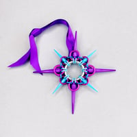 Sky Blue + Violet Spike Star Flower Ornament