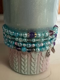 Image 4 of Star Shine Blueberry Milk Blue and Purlple Tumbler Bracelet Stack