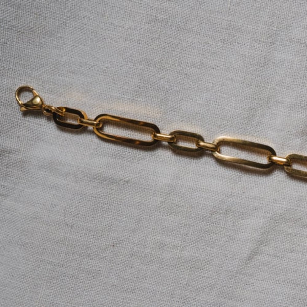 Image of  ALEJANDARA 18ct Gold Plated Oversized Chunky Modern Paperclip Chain Bracelet
