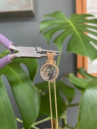 Image 3 of Gold Black Rutile Sphere Crystal Necklace