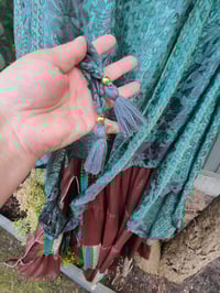 Image 11 of Kimono and cami top Set-dark green and black grey
