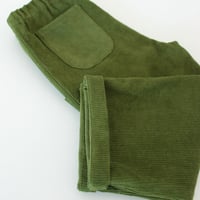 Image 5 of Cord trousers- Dark olive green