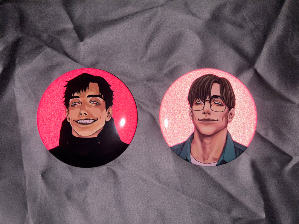 Danny & Jed reflective buttons