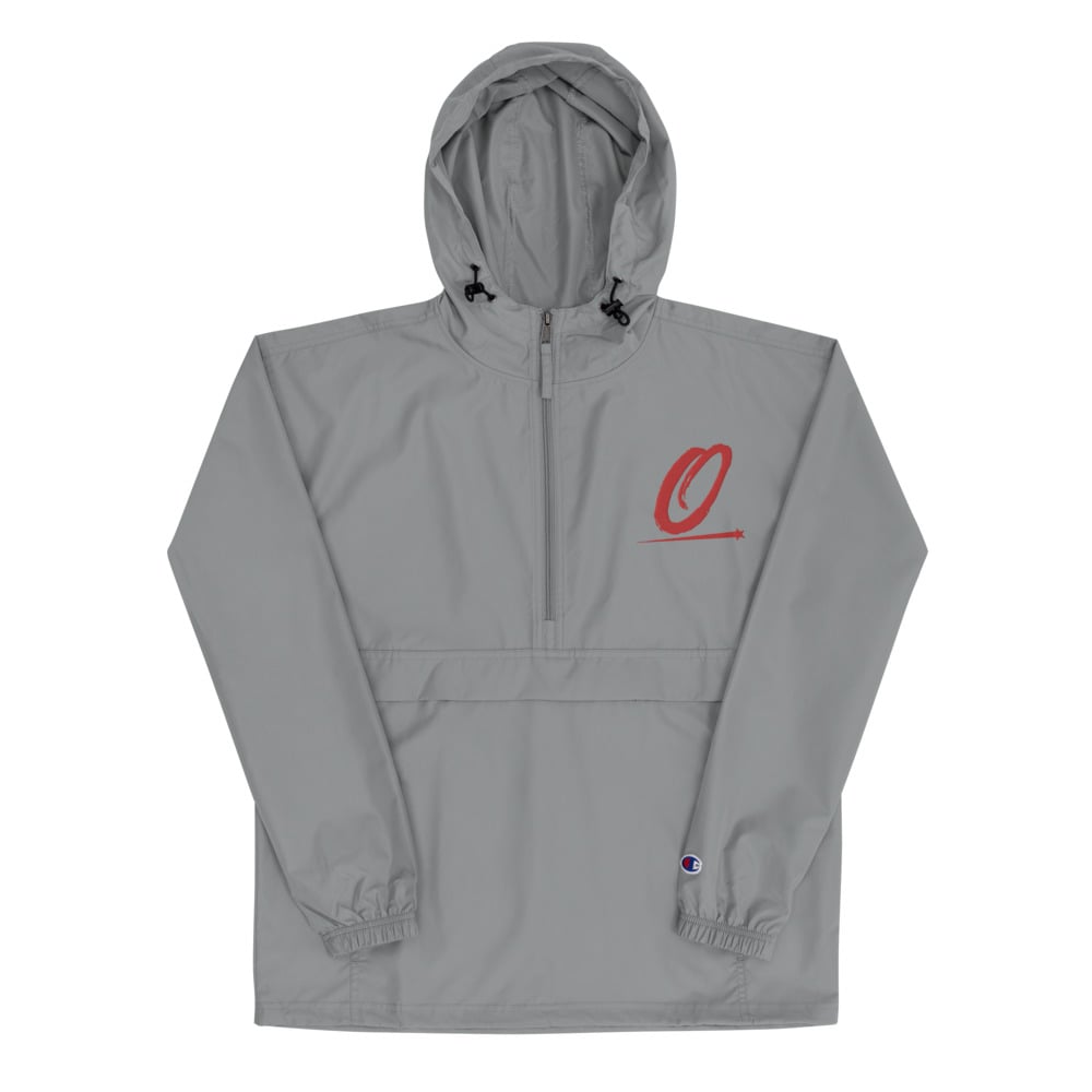 Olympia Logo Embroidered Champion Packable Jacket (Graphite)