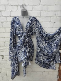 Image 11 of Pefkos co ord sarong set Navy with glitter sparkle