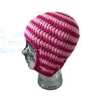 Image 3 of Pink Striped Trapper Hat