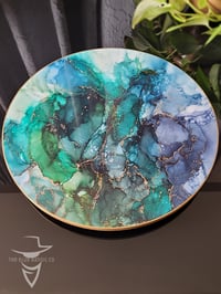 Image 4 of 15" Epoxy Resin Art Lazy Susan Turntable 'The Nine of Cups'
