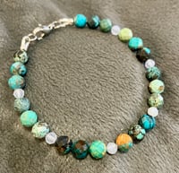 Image 1 of Faceted Turquoise and Blue Lace Agate