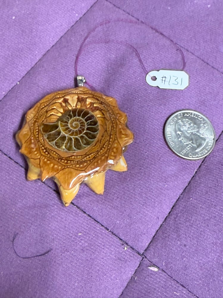 Image of Ammonite Pinecone Charm | PNW Art | #131