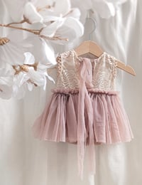 Image 3 of Baby girls photoshoot dress | Mia | 0-3 months |old rose | photo props