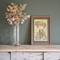 Image 2 of Peinture Ancienne Chapeau Oiseau