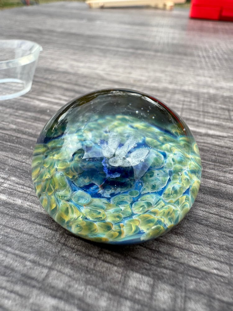 Image of Ghost Flower Glass Paperweight