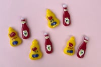 Image 3 of Fused glass tiny condiment magnets