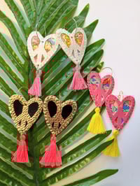 Image 1 of CND Heart Tassel Earrings