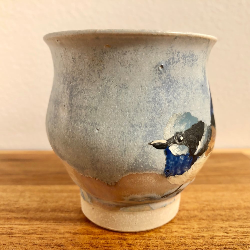 Blue Superb Fairywren Vase