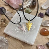 Image 2 of Silver/Gold Arrow Head Cord Necklace