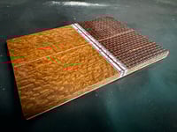 Image 3 of Layered Burlap Micarta & Leopardwood Segmented Knife Scales