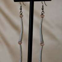 Image 3 of 3 tier Pink MOP & Dentalium Earrings