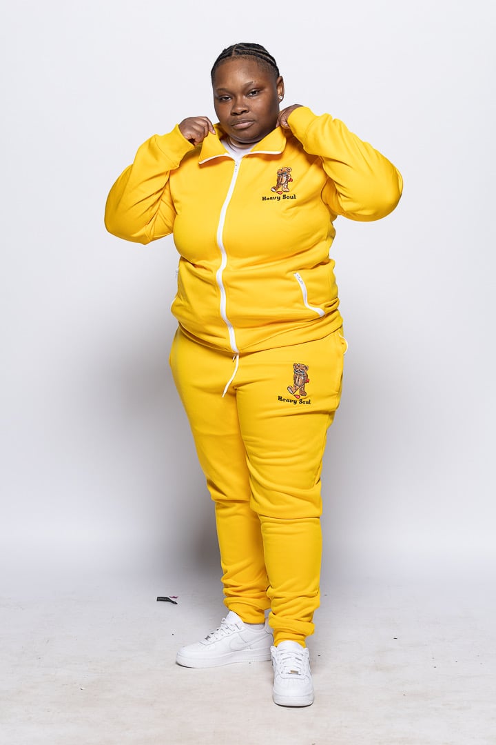 Yellow jogging sales suit