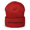 SHUT UP AND READ Cuffed Beanie