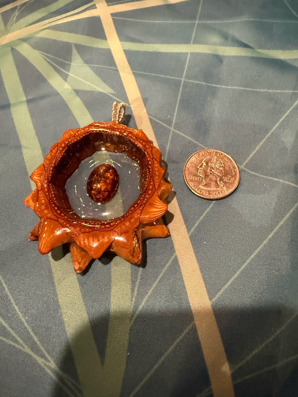 Image of Amber Pinecone Pendant #51