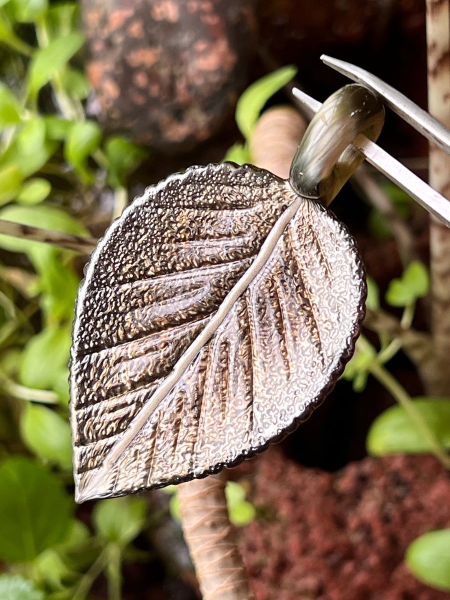 Image of Wet Metal Leaf Pendant