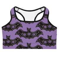 Image 1 of Purple 3 eyed Bats Sports bra  