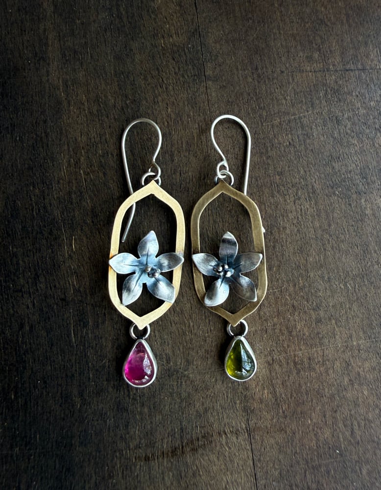 Image of Apple Blossom Bounty Mismatch Earrings