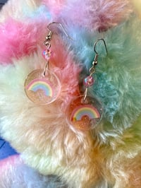 Image 4 of Pastel Rainbow Resin Earrings