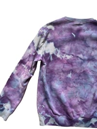 Image 6 of  M Unisex Crew Sweatshirt in Purple Haze Ice Dye