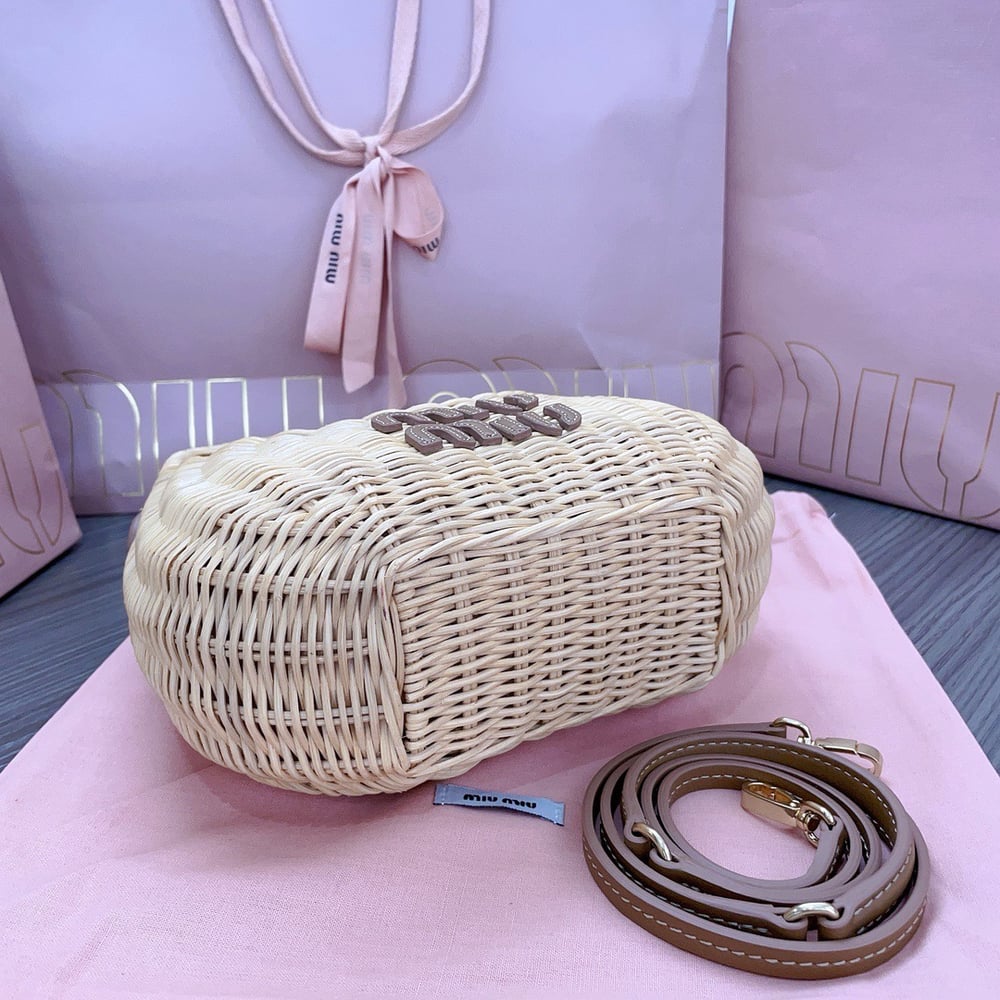 Miumiú Raffia Hobo Bag