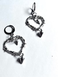 Image 1 of Spikey Heart Earrings