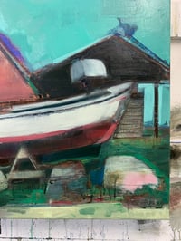 Image 4 of Painting / maleri / "ISLANDS BRYGGE – Malerdrømme og tankestreger – Nokken II" / 60x80 cm