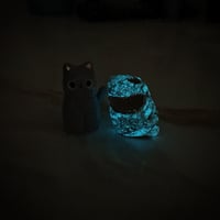 Image 9 of Glow in dark mummy gray cat ceramic figurine