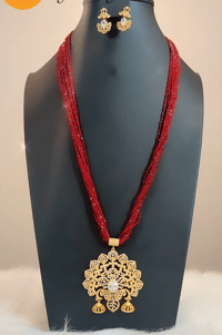 Image 5 of Ranjana_Long American Diamond Hydrocrystal/Hydropotey Necklace Set