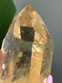 Image 2 of XL NATURAL CITRINE WITH BLACK TOURMALINE TOWER -BRAZIL-