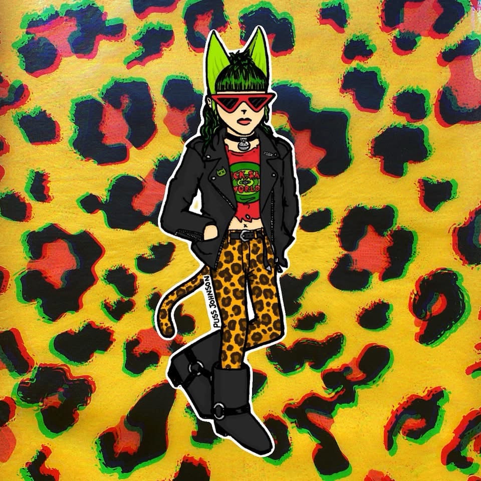 SICK SAD PUSS PRINT AND STICKER SET