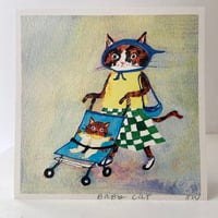 Image 1 of Small square art print -Baby cat 
