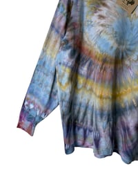Image 7 of XL Unisex Adult Soft Long Sleeve Tee in Muted Spiral Ice Dye