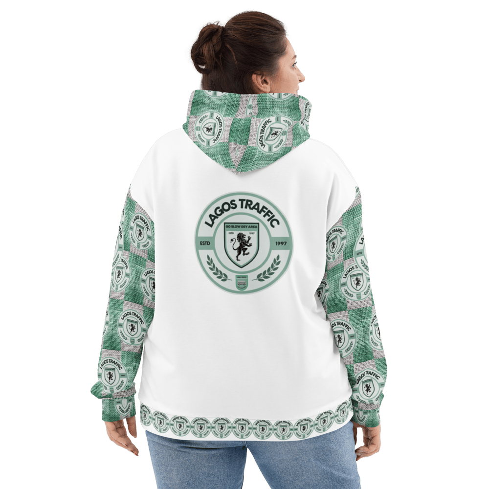 RAFFIA GREEN N' WHITE - METRO COUTURE UNISEX HOODIE COLLECTION 