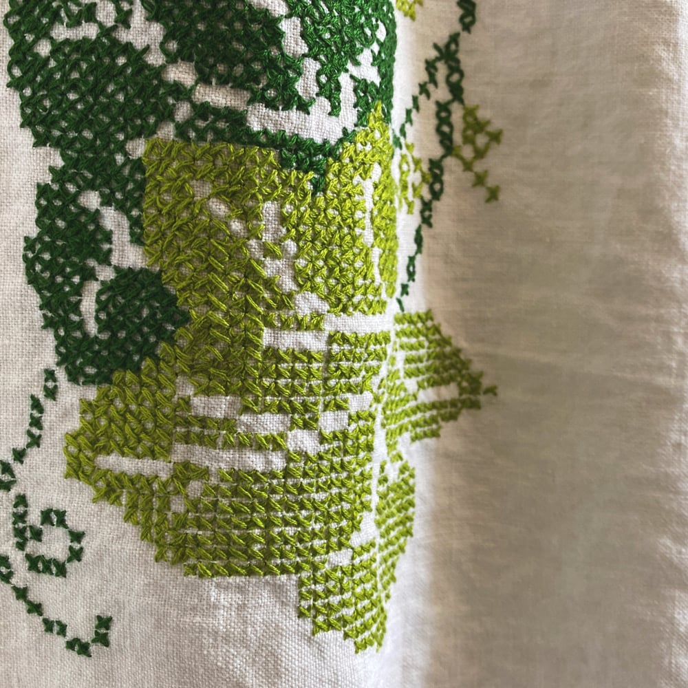 Image of Ivy Linen Cross-stitch Granny Pants