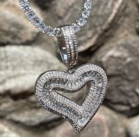 Image 2 of Iced Out Heart Tennis Necklace