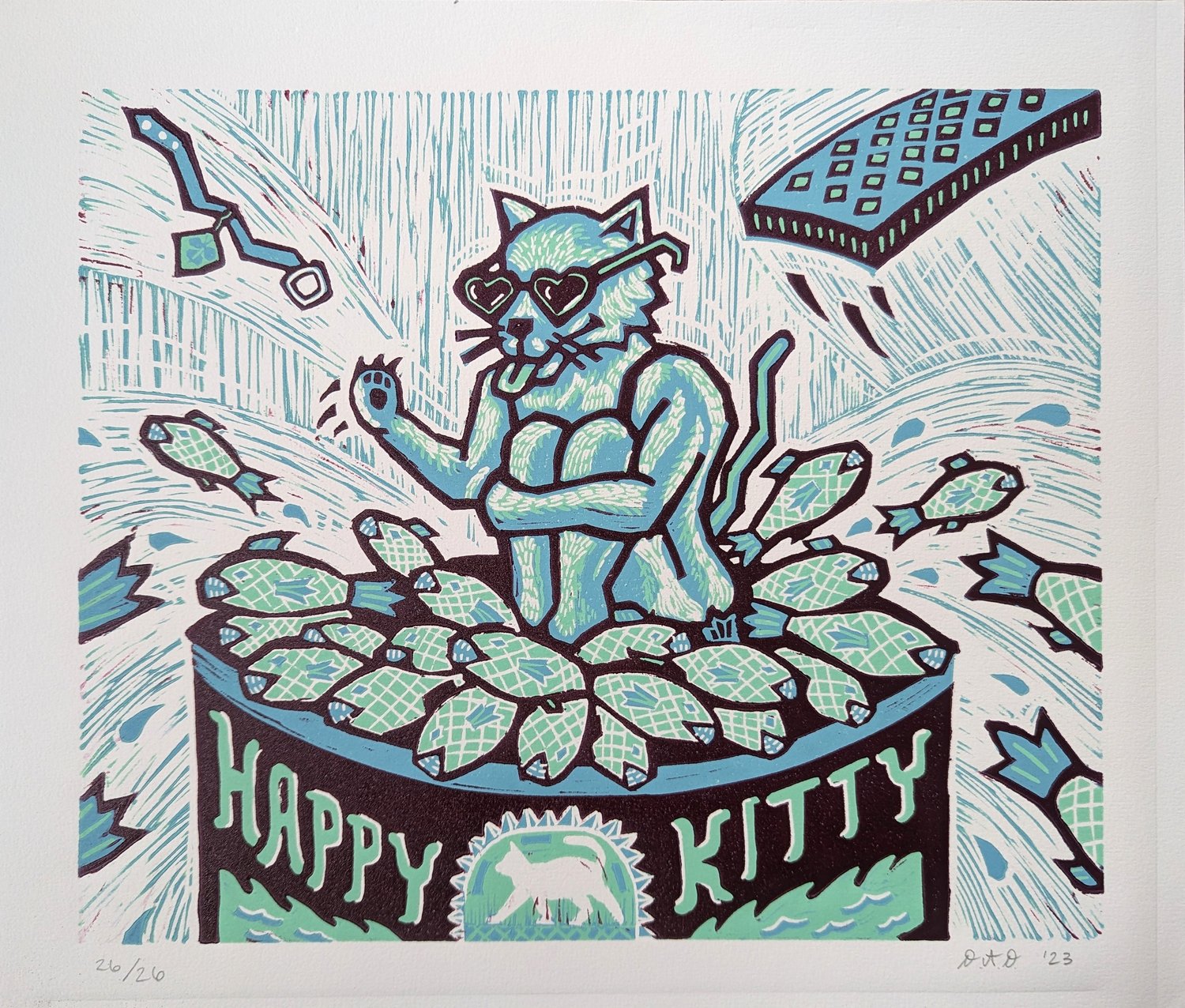 Reductions linocut #22