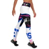 BOSSFITTED White Neon Pink and Blue Yoga Leggings