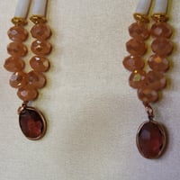 Image 4 of 3 tier simple Dentalium earrings (brown)