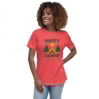 Image 8 of Women's Relaxed T-Shirt, Happy Camper T-Shirt | Camping Outdoor Adventure Graphic Tee
