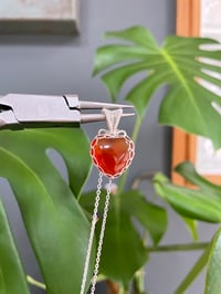 Image 2 of Silver Carnelian Heart Crystal  Necklace
