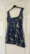 Sparkly Horse, Star, Sun And Moon Glitter Detail Navy Dress