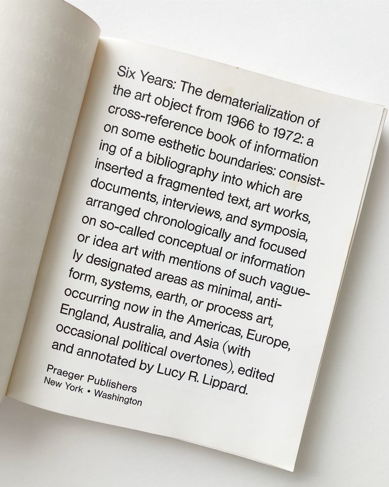 Six Years: The Dematerialization of the Art Object From 1966 to 1972 . . . Image 3